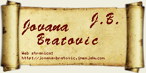 Jovana Bratović vizit kartica